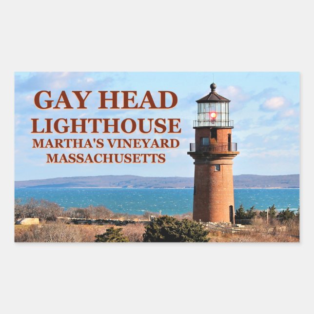 Gay Head Lighthouse, Martha's Vineyard MA Rectangular Sticker (Front)