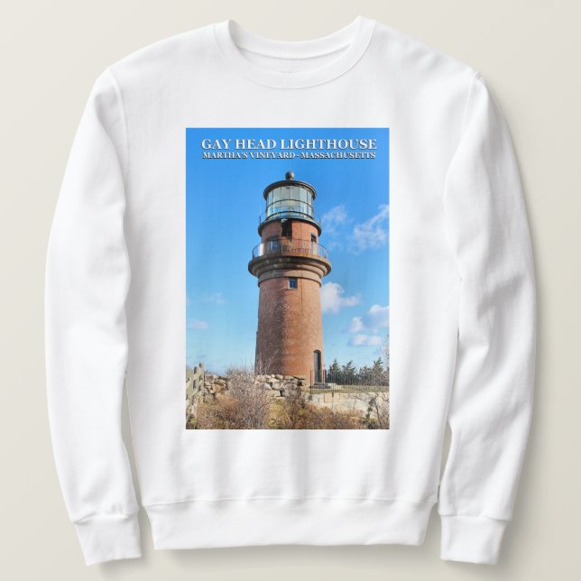 Gay Head Lighthouse, Martha's Vineyard MA Sweatshirt (Design Front)