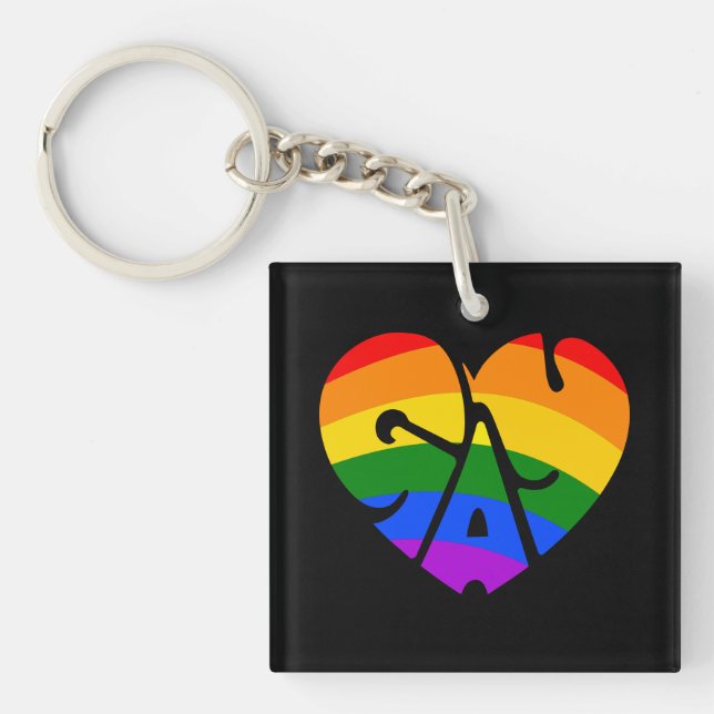 Gay Heart Key Ring (Front)