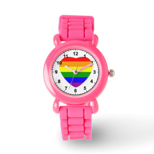 GAY Heart Shaped Rainbow Flag Watch
