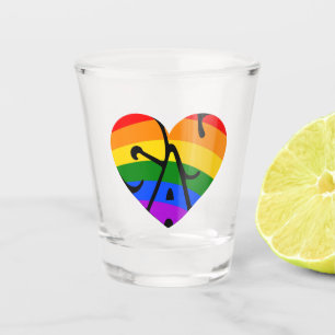 Gay Heart Shot Glass