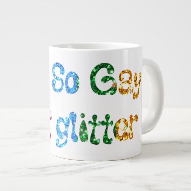 Gay Humour I am So Gay I fart Glitter Large Coffee Mug (Front Right)