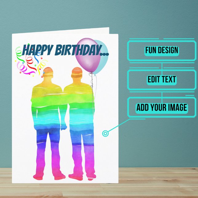 Gay Husband Birthday Card (Wish a very Happy Birth - gay to your favorite human with this LGBTQ+ inspired birthday card. )