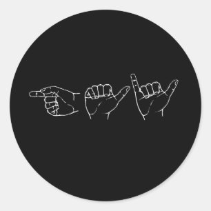 Gay in Sign Language (Pickup Line) Classic Round Sticker