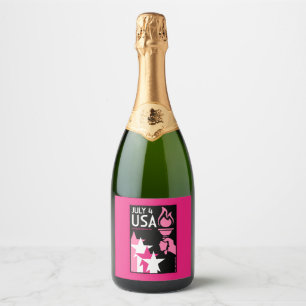 Gay Independence Day Sparkling Wine Label