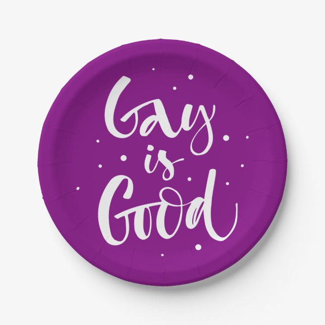 Gay is Good Paper Plate (Front)