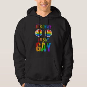 Gay Its Okay To Say Gay Stay Sunglasses Lgbtq Gay Hoodie