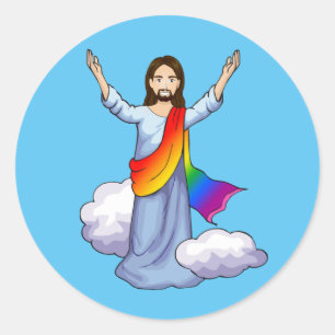 GAY JESUS  T-Shirt Classic Round Sticker