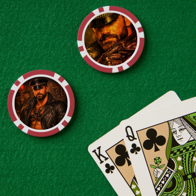 Gay Leather Daddy 1970s Biker Poker Chips – Double (Poker Table (Double))