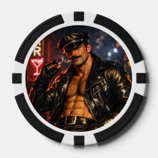 Gay Leather Daddy 1970s Biker Poker Chips – Double