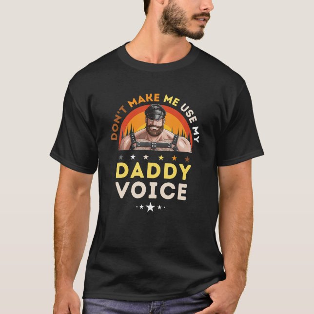 Gay Leather Gay Daddy Man Bear Kink Gay Bearded Da T-Shirt (Front)