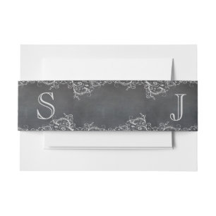 Gay Lesbian Chalkboard Wedding Invitation Bands Belly Band