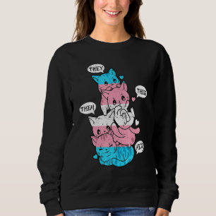 Gay Lesbian Pride Cat Lgbt Cats Pile Transgend Sweatshirt