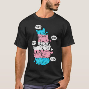 Gay Lesbian Pride Cat Lgbt Cats Pile Transgend T-Shirt