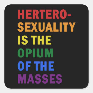 Gay Lesbian Pride Vintage Rainbow Heart LGBT Love  Square Sticker