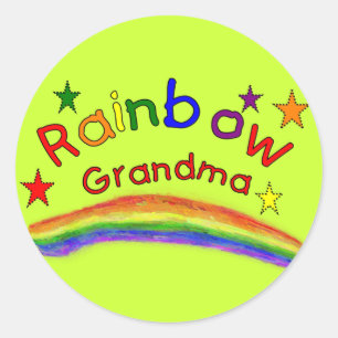 Gay Lesbian "Rainbow Grandma" Classic Round Sticker