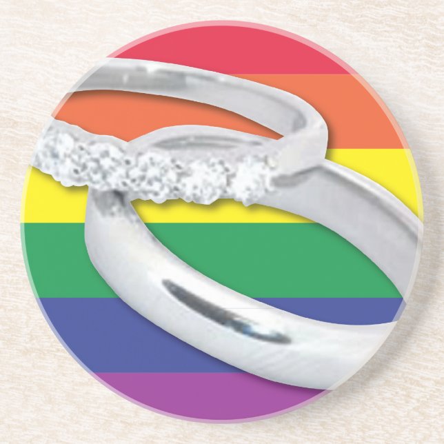 Gay Lesbian Wedding Coaster (Front)