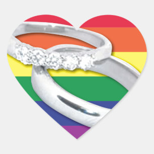 Gay Lesbian Wedding Heart Sticker