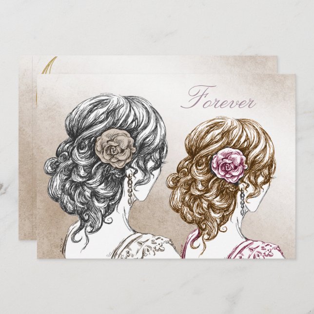Gay Lesbian Wedding Invitation (Front/Back)