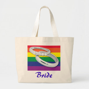 Gay Lesbian Wedding Large Tote Bag