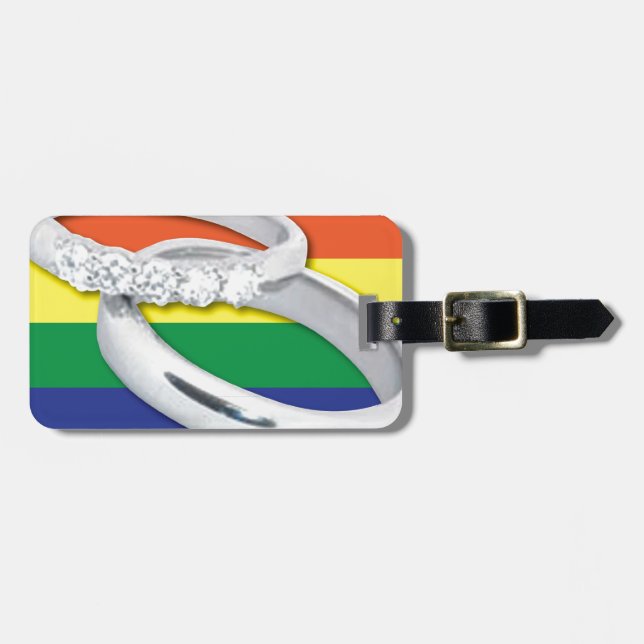 Gay Lesbian Wedding Luggage Tag (Front Horizontal)