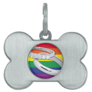 Gay Lesbian Wedding Pet Name Tag