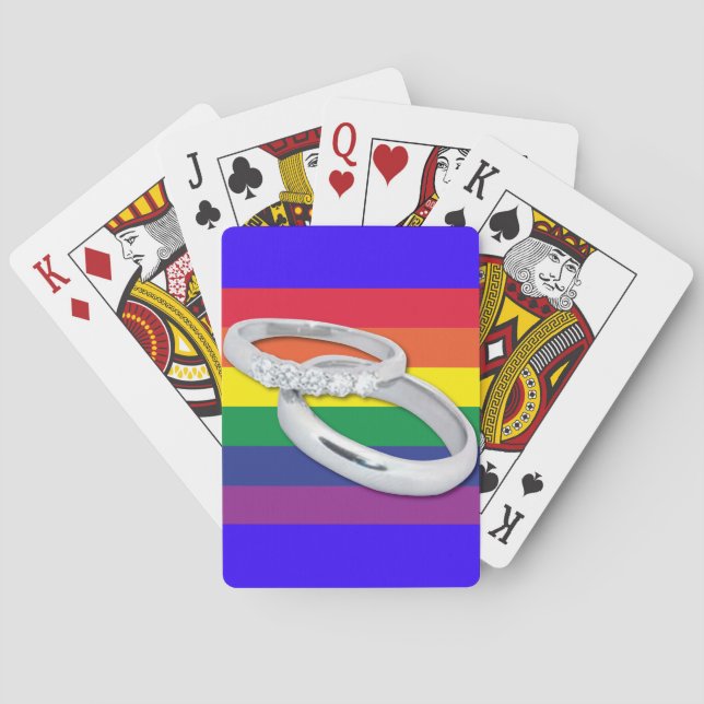 Gay Lesbian Wedding Playing Cards (Back)