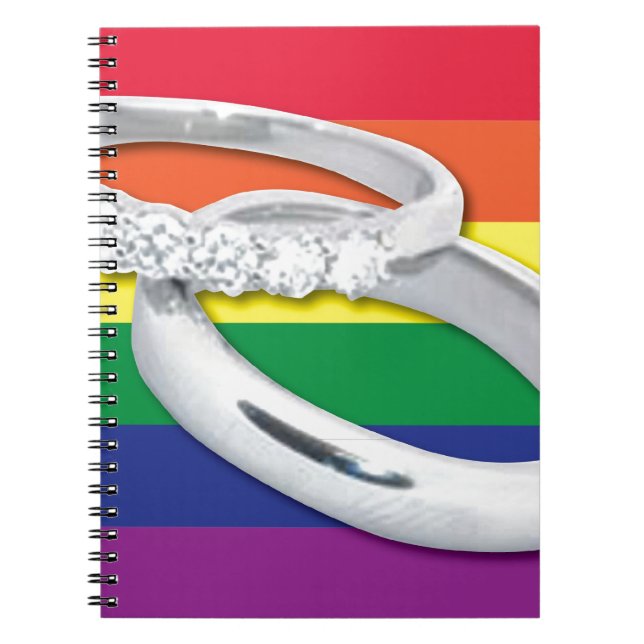 Gay Lesbian Wedding Spiral Notebook (Front)