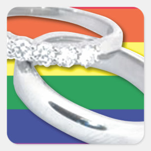 Gay Lesbian Wedding Square Sticker