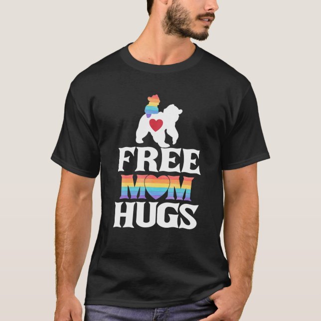 Gay LGBT Pride Mama Bear For Mum Hugs T-Shirt (Front)