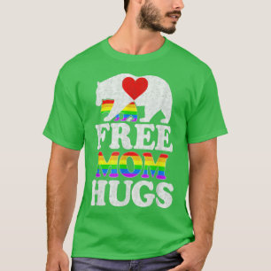 Gay LGBT Pride Mama Bear For Women Free Mum Hugs T-Shirt