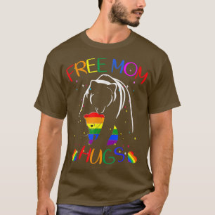 Gay LGBT Pride Mama Bear For Women Free Mum Hugs  T-Shirt
