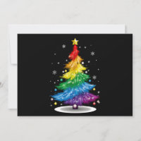 Gay LGBT Pride Rainbow Christmas Tree Merry Xmas
