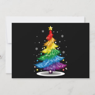 Gay LGBT Pride Rainbow Christmas Tree Merry Xmas Holiday Card