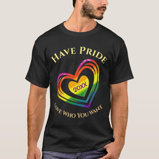 Gay LGBTQ Have Pride Month Love Who You Want T-Shirt (Front)