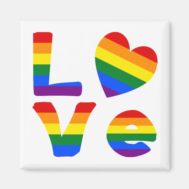 Gay Love Rainbow Magnet (Front)