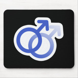 GAY LOVE SYMBOLS BLUE -.png Mouse Pad