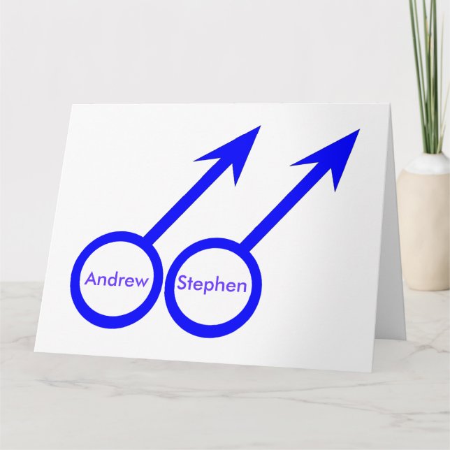 Gay Lovers Custom Greeting Card (Front)