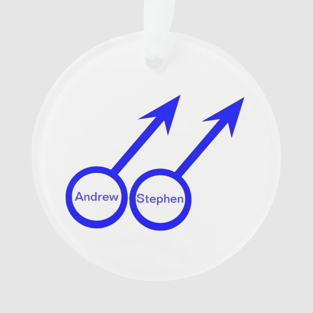 Gay Lovers Customisable Acrylic Ornament (Front)