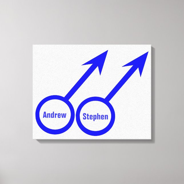Gay Lovers Customisable Canvas Print (Front)