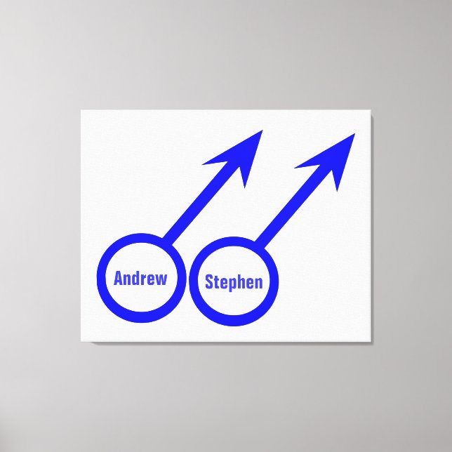 Gay Lovers Customisable Canvas Print (Front)
