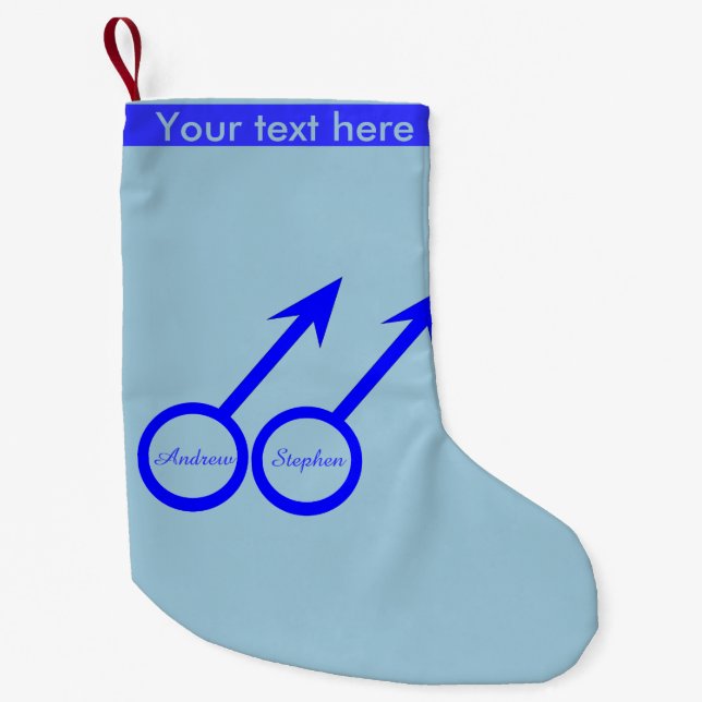 Gay Lovers Customisable Christmas Stocking (Front)