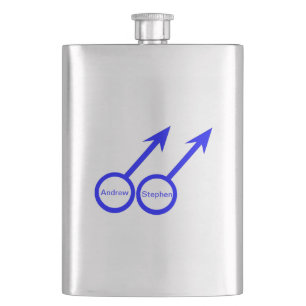 Gay Lovers Customisable Flask