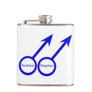 Gay Lovers Customisable Flask