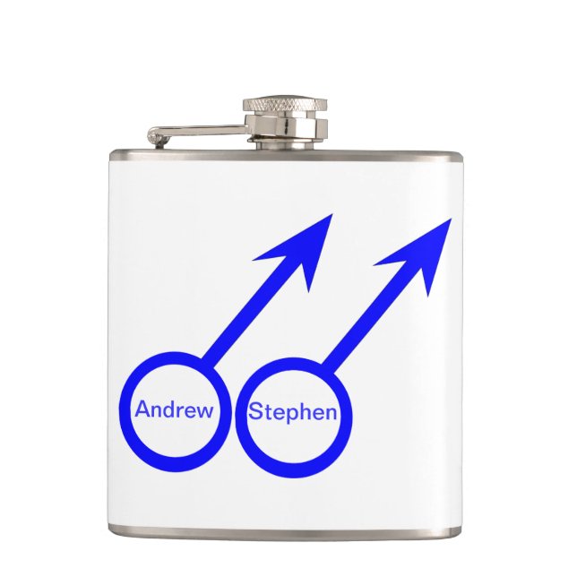 Gay Lovers Customisable Flask (Front)