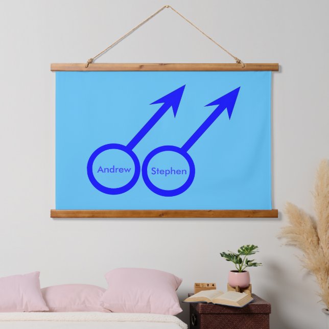 Gay Lovers Customisable Hanging Tapestry (Bedroom)