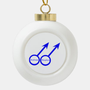 Gay Lovers Customisable Ornament