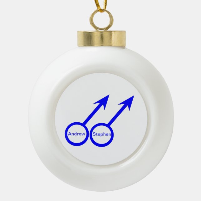 Gay Lovers Customisable Ornament (Front)