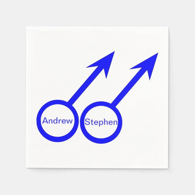 Gay Lovers Customisable Paper Napkins (Front)