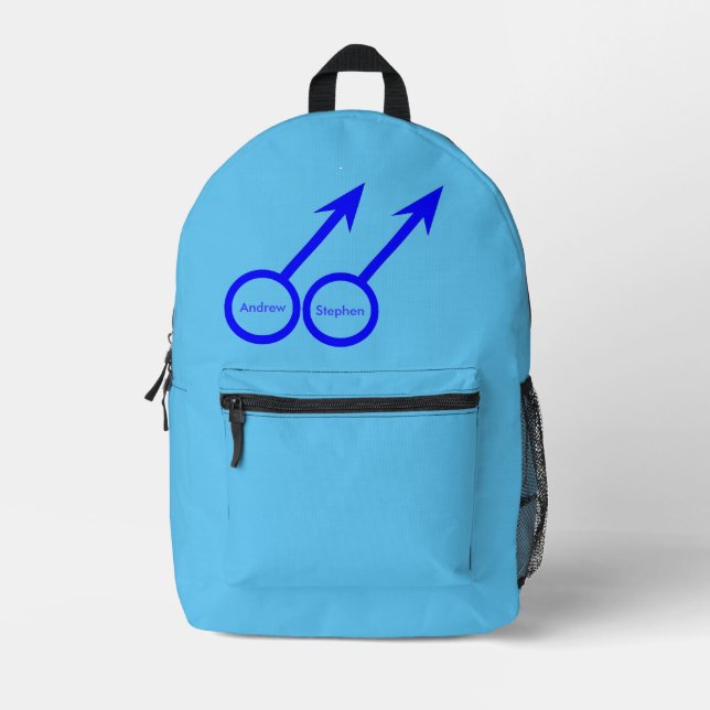 Gay Lovers Customisable Printed Backpack (Front)